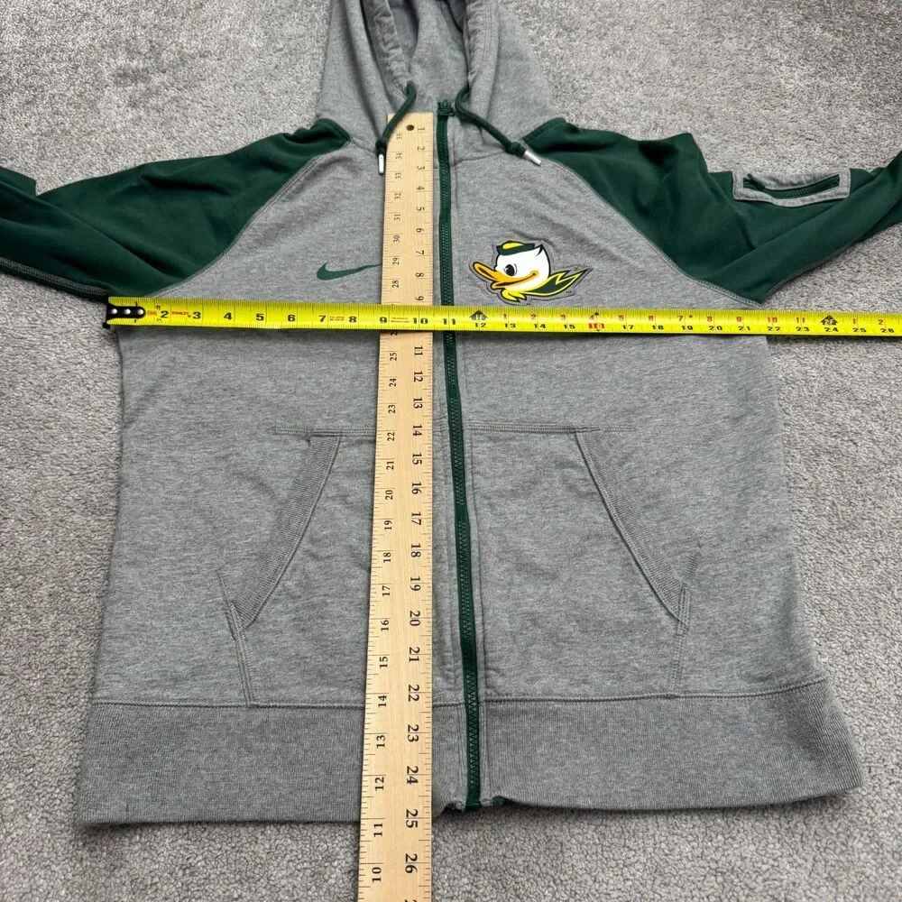 Nike Oregan Duck Full Zip Hoodie Sweatshirt Mens Large Gray Green Colorblock